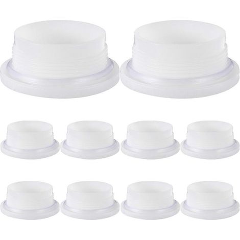 Packung mit 10 Fassverschlüssen für Öl- und Wasserfässer (200 l). – 5,9 x 5,9 x 2 cm – Weiß (1/4)