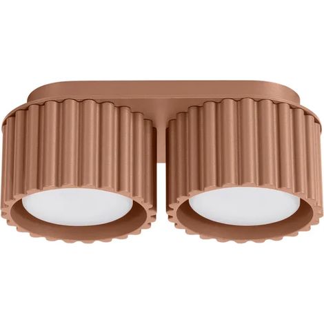 Moderne Mocca-Deckenleuchte, oval, 21 cm, gerillte Spots, 2xGX53 10W, AURA, Sollux Lighting