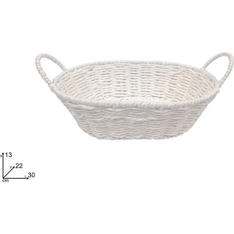 Cesta Ovale Regalo Festività Natale Pasqua Bianca 30 x 22 cm (1/2)