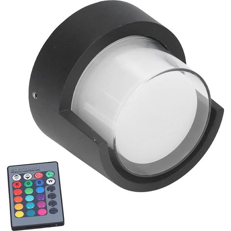 Wasserdichte LED-Wandleuchte, 500 lm, 5 W, RGB-Farblicht mit Fernbedienung, Außenwandleuchte für Hotel, Garten, als Hintergrundbeleuchtung für Galerie, Flur, Gang, Wechselstrom 85–265 V
