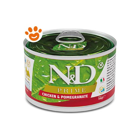 Farmina Dog N&D Prime Adult Mini Pollo e Melograno - Lattina 140 Gr - Cibo Umido Cani