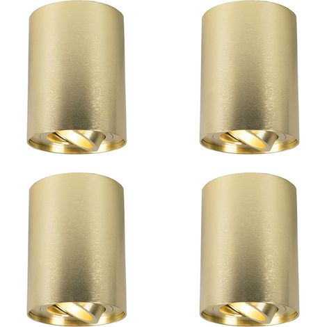 QAZQA 4er-Set Spots Gold/Messing Verstellbar - Rondoo up