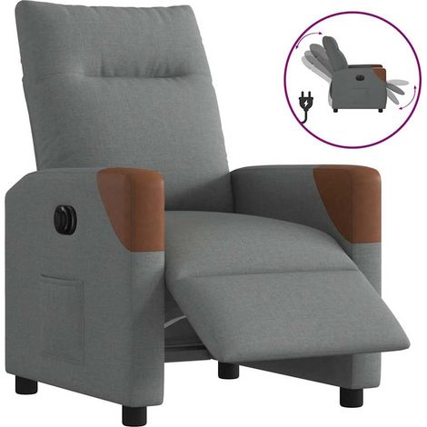 Relaxsessel Elektrisch Dunkelgrau Stoff