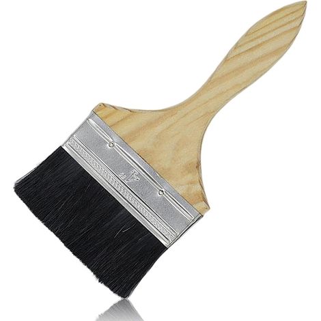Brosse À Peinture - Manche En Bois - 10 cm - Pour Peinture Murale Clôture Enduit - 1 Pièce (1/5)