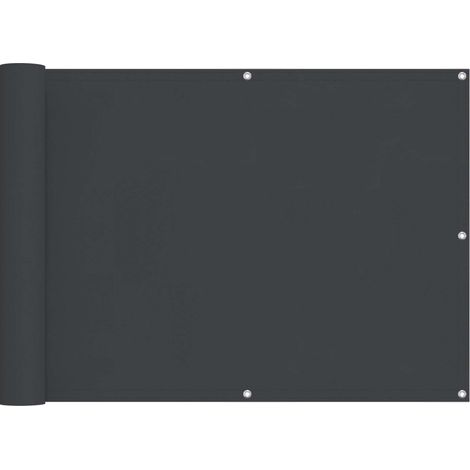Balcony Screen Black 75 x 200 cm PU coated oxford alu vidaXL