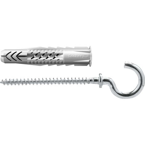 Fischer 25x Tassello Universale UX 6 x 35 RH con bordo e gancio tondo - 94407