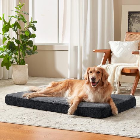 Panier Chien Grande Taille Orthopedique XL – Coussin Chien Lavable en Machine – Tissu Peluche Doux – Base antidérapante (1/5)