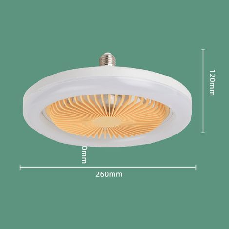 Ventilateur de plafond avec éclairage LED 30 W, boîtier ABS, 25 cm (9,8 po), 2 en 1, blanc, culot E27, mini-ventilateur de plafond pour salon (1/5)