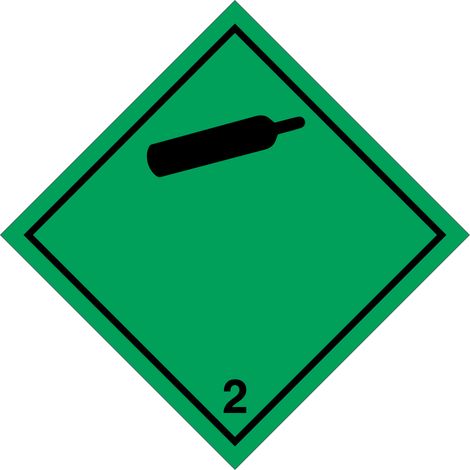 Panneau et étiquette ADR - gaz non inflammable - Taille: 300x300 mm - Matériau: Aluminum