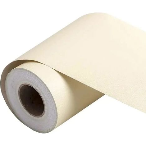 Frises autocollantes décoratives, bordure de papier peint adhésive pour cuisine, salle de bains, chambre. - Jaune Pâle 12cm X 500cm (1/5)