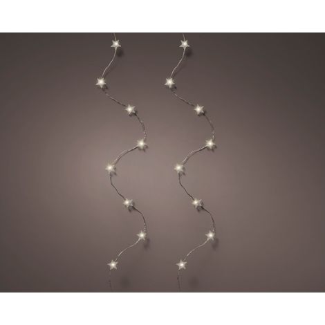 Micro Led Lichterkette mit silbernen Sternen, 495 cm, 100 LEDs, batteriebetrieben (1/5)