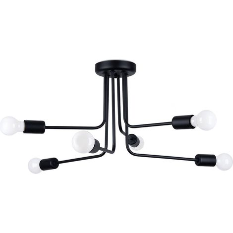 PLAFONDATEUR NORAH 6 E27 NOIR SOLLUX SL.1452 (1/5)