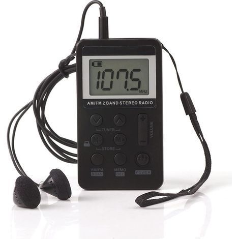 Radio de Bolsillo, Radio Portátil con Auriculares, Mini Radio Estéreo Digital AM/FM con Auriculares, Pantalla LCD de Batería Recargable para Caminar/Correr, Radio Personal con Micro USB (1/5)
