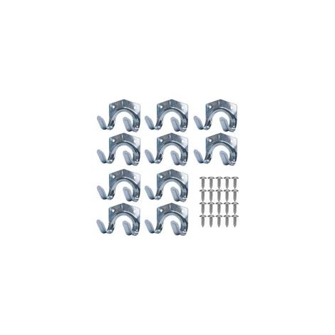Crochets de Rangement en Métal, Porte-Outils en tôle d'acier, Support Mural pour Outils de Jardin Muraux Doubles(Lot de 10) (1/5)