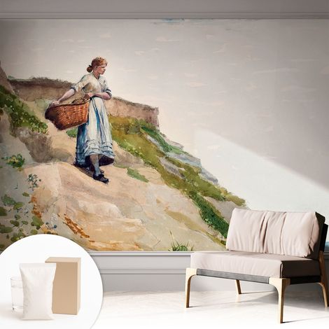 Tapete Vliestapete mit Kleber modern - Wanddeko für Küche - Klebefolie Wand - luxus Look Weibliche Landschaft 312x219 cm