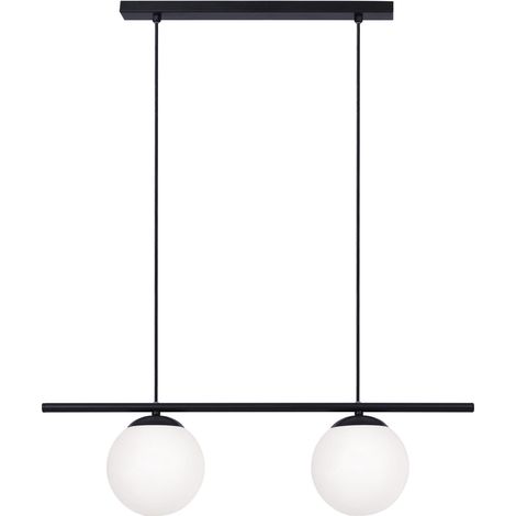 Suspension cuisine Kaja Arton 2xE27 noir/blanc mat 71cm (1/5)