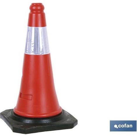 Conos de polietileno reflectante con base de caucho                                                          75 cm
