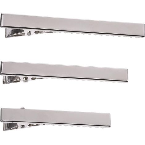 Lot de 30 Clips Crocodiles en Métal Argentés (56/66/75 mm), Barrettes de Bricolage pour Femmes et Filles (1/5)