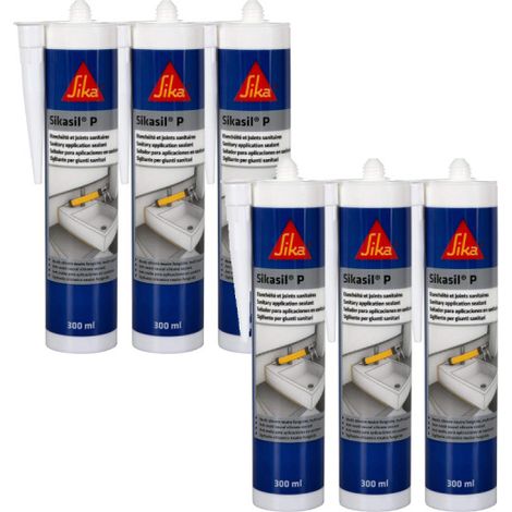 6er-Set SIKA Sikasil-P Marine Universal-Silikondichtmasse - Weiß - 300ml