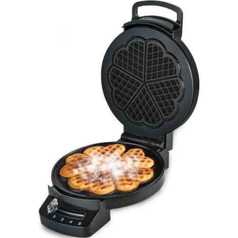Herzförmiges waffeleisen, 1200 w, schwarz - Little Balance - 8382