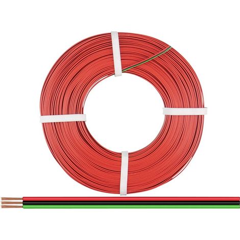 Donau Elektronik 318-014-50 Fil de câblage 3 x 0.14 mm² rouge, vert, noir 50 m