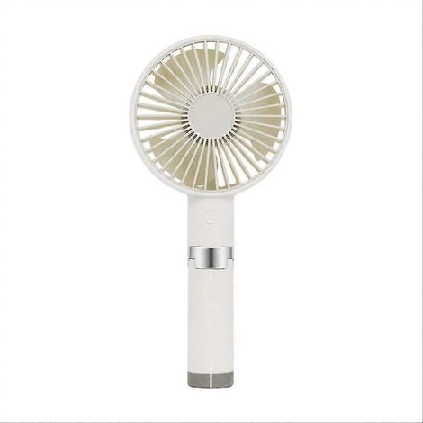 Ventilateur trépied portable, petit ventilateur silencieux, rechargeable par USB, idéal pour les étudiants et les bureaux (blanc). (1/5)