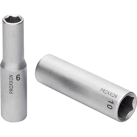 Douille à cliquet 1/4 pouce I 10 mm L 50 mm 6 pans blister