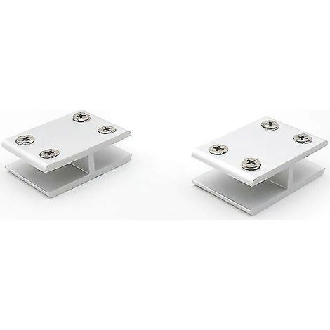 Set mit 4 180° Glasbefestigungsklammern für Dusche, Tisch und Wandpaneel, geeignet für Glasstärken von 10-12 mm, robuste Wandbefestigungen. (1/3)