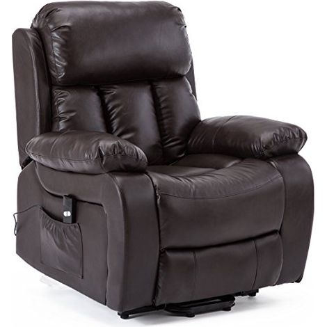 CHESTER BROWN RISE LEATHER RECLINER CHAIR