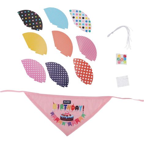 Chapeau d'anniversaire pour chien, accessoire de fête créatif pour animal, bonnet de célébration rose pour chiot, occasion joyeuse (1/5)