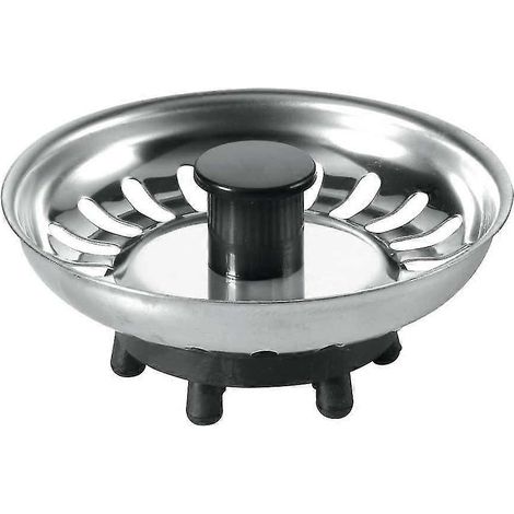 BSKTOP Bouchon de panier de crépine d'évier avec joint en caoutchouc en acier inoxydable (1/2)