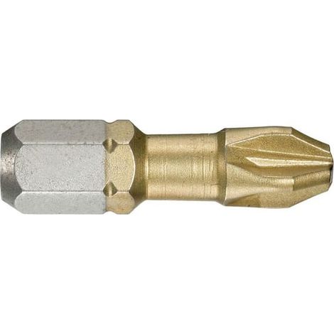Embout Pozidriv FACOM ED.133T PZ3 25 mm 1/4" (6,35 mm) revêtement titane (1/2)