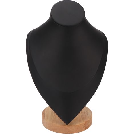 Espositore per gioielli in legno nero, elegante busto per collane: un supporto versatile ideale per vetrine, negozi o come elemento d'arredo per la casa. (1/5)