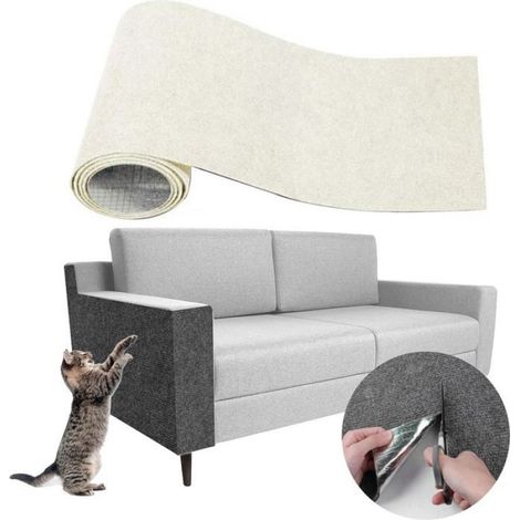 Tapis Griffoir Chat - Feutre Adhésif 100 x 60 cm - Protection Canapé et Meubles Contre les Griffes - 1 Pièce (1/5)