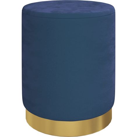 Tabouret de rangement rond Bleu Velours 31 x 37 cm CFW359521 (1/5)