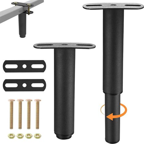 Pieds de lit, ensemble de 2 pieds de meubles extensibles, pieds de table en métal à monter soi-même, pieds de meubles réglables (18-33 cm)