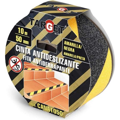 -CAHERSA- CINTA ANTIDESLiZANTE AMARILLA/NEGRA 10MX50MM TARGET (1/2)