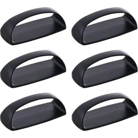 Set di 6 maniglie autoadesive per cassetti, ante scorrevoli, finestre in vetro, armadi, non necessitano di foratura, 6 pezzi/set (nero)