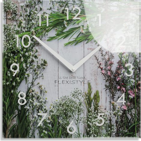 Un reloj de pared moderno para el salón, Ramilletes de flores (1/4)