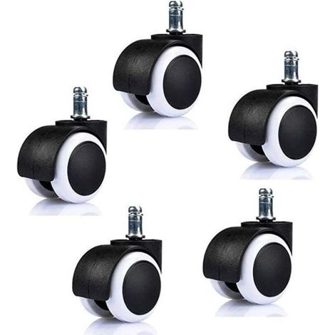 Office Chair Casters - Set of 5 Chair Casters - Replacement Wheel 11-50 mm - Silent Seat Base for Hard Floors (1/4)