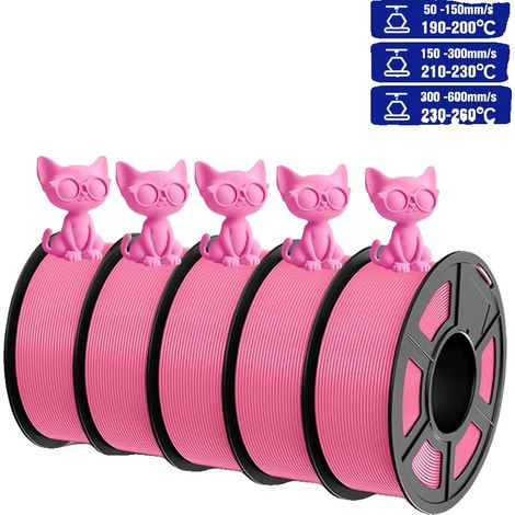 Filament PLA, Performance Haute Vitesse, Protection Contre l'Humidité, HSPLA Rose 5pcs (1/2)