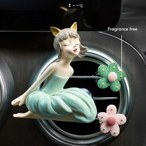 Glücksbringer-Mädchen-Blumen-Auto-Lüftungsschlitzclip, Auto-Innendekoration, bunter Lufterfrischer, Klimaanlagenclip, Auto-Duftzubehör (1/5)