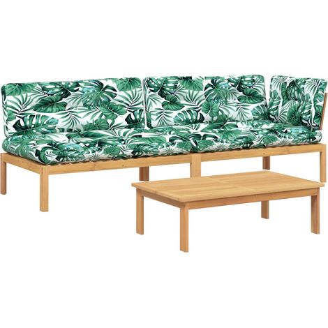 Maison Exclusive - 3-tlg. Garten-Sofagarnitur aus Paletten mit Ki (1/5)
