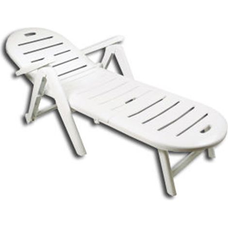 Lettino da spiaggia Cayman 84x74x19 cm senza cuscino Bianco 42582