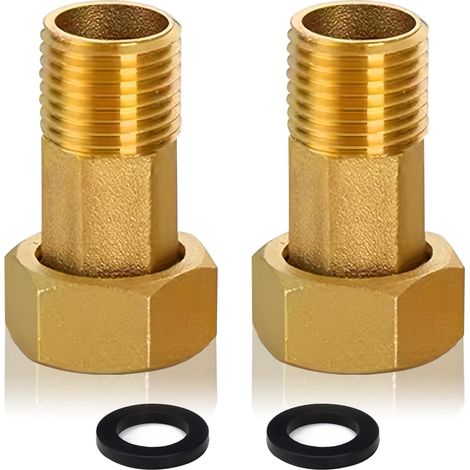 Lot de 2 raccords de compteur d'eau en laiton - Raccord de compteur d'eau 3/4" x 1" (1/5)