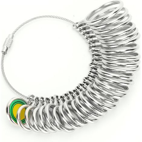 Jauge de Taille de Bague en Métal - Outil de Mesure pour Bijoux - Tailles US (1/5)