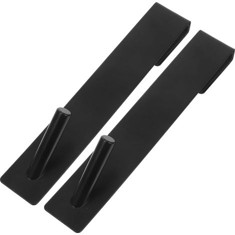 Gancho 2 Piezas para Colgar Puerta Negro de Acero Inoxidable (1/5)