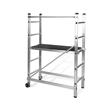Alluminio VITO Ponteggio multiuso Altezza di lavoro 3 m Piattaforma 110 x 40 cm