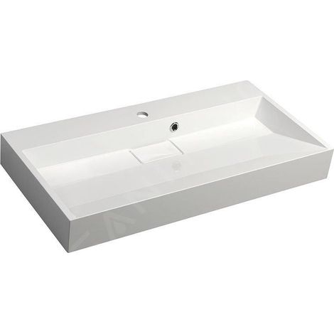 Sapho Amur - Lavabo 900x460 mm, avec trop-plein, trou pour robinet, blanc 55032 (1/5)