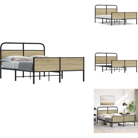Cadre de lit sans matelas 120x190 cm cm chêne sonoma - Cadre De Lit - Cadres De Lit - Meuble De Chambre À Coucher - Lit (1/5)